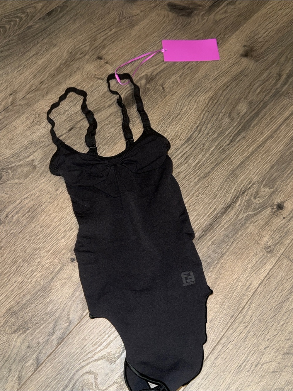 Fendi x SKIMS black shaping thong Bodysuit nwt small